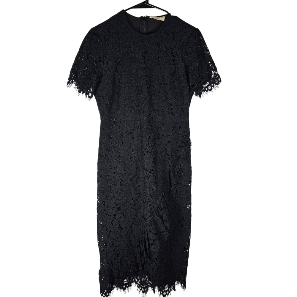 Rachel Parcell Women's Black Armour Lace Ruffle Cocktail Dress Size S